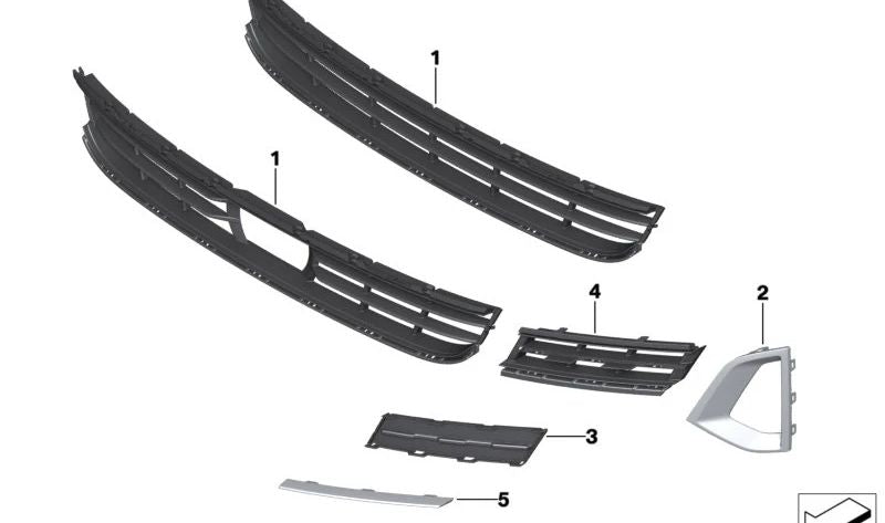 Moulage du côté droit OEM 51119463478 pour BMW G30, G31, G38. BMW d'origine.