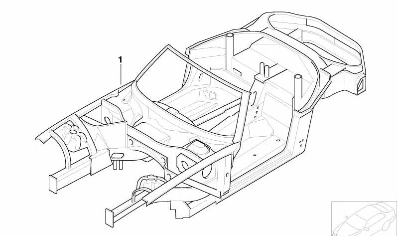 Estructura de Carrocería para BMW Z8 E52 (OEM 41007006829). Original BMW