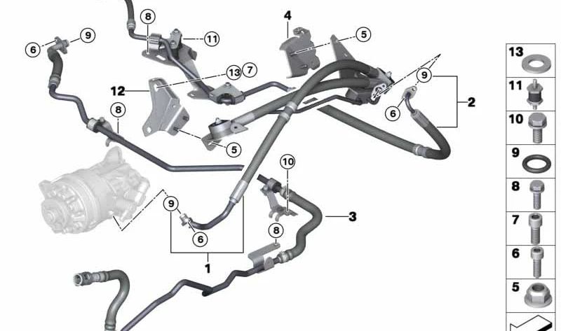 Manguera de expansión original OEM 32416782377 para BMW {E70, F15, E71, F16}. Original BMW.