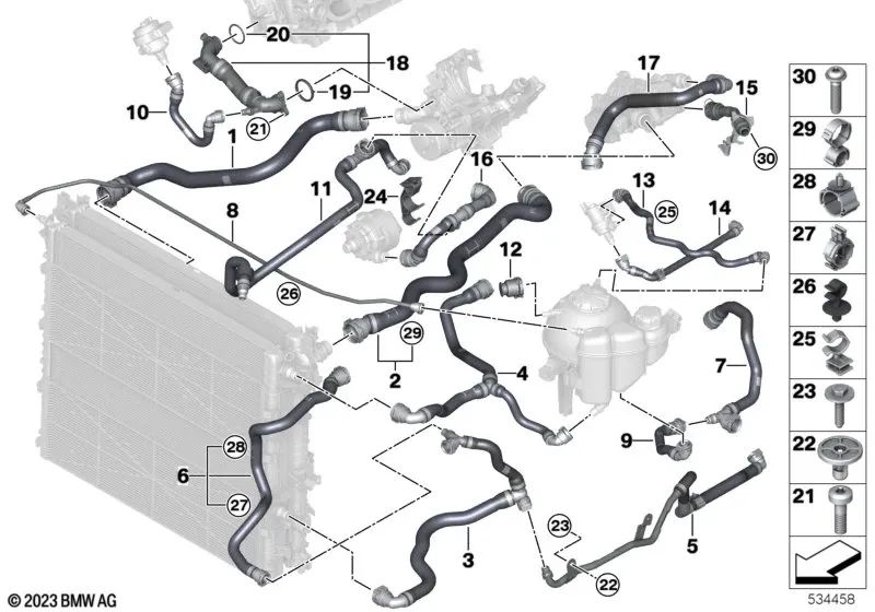 Clip para bordes para BMW F40, F52, F44, F45, F46, G60, F48, F49, F39, G18N, G06N y MINI F54, F55, F56, F57, F60 (OEM 17128659976). Original BMW