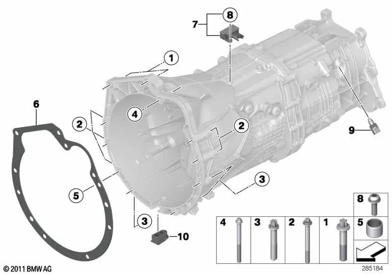 Tapón de cierre para BMW Serie 1 F20, F21, Serie 2 F22, F23, Serie 3 F30, F31, F34, F35, Serie 4 F32, F33, F36, Serie 5 F10, F11, F18, X1 E84, Z4 E89 (OEM 23007606102). Original BMW.