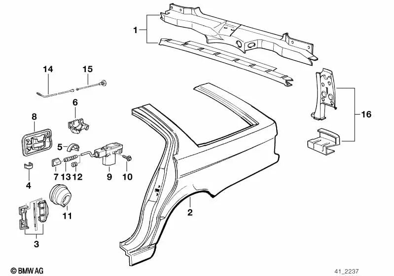 Heckverkleidung completa para BMW Serie 5 E34 (OEM 41008149969). Original BMW.