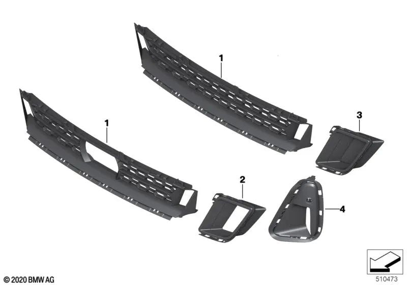 Rechte Lufteinlassabdeckung für BMW 6er G32N (OEM 51118078794). Original BMW