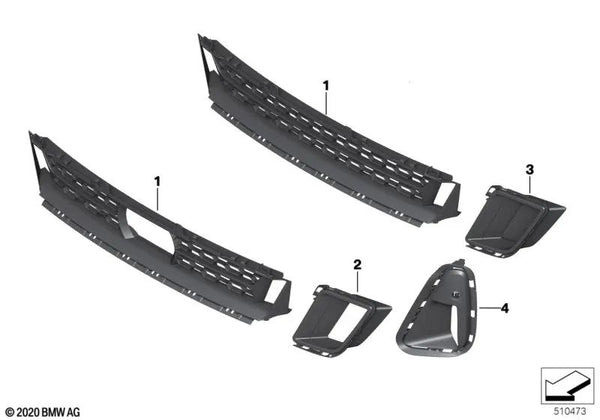 Cubierta de entrada de aire derecha para BMW Serie 6 G32N (OEM 51118078794). Original BMW