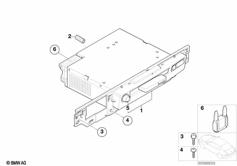 Botón para BMW Serie 7 E65, E66 (OEM 65126923320). Original BMW