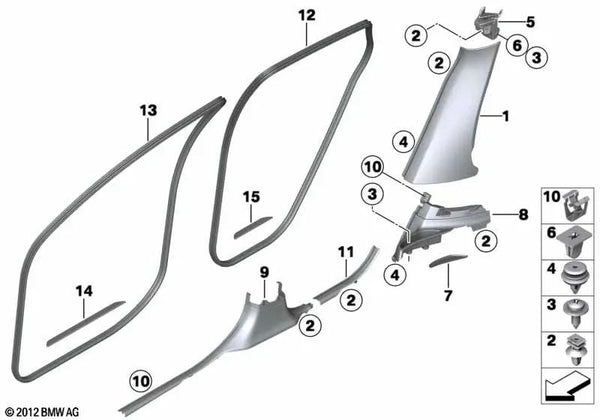 Cubre entrada trasera para BMW E70N, E71, E72 (OEM 51477172347). Original BMW.