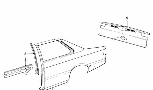 Moldura trasera derecha OEM 41211846664 para BMW E21. Original BMW.