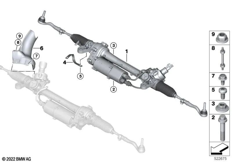 Dirección asistida eléctrica para BMW G70 (OEM 32105B35871). Original BMW.