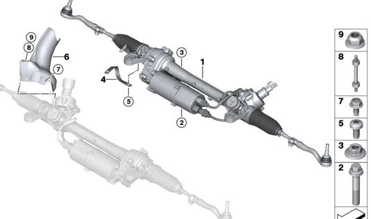 Electric power steering box for BMW 7 Series G70 (OEM 32105A937B6). Original BMW.