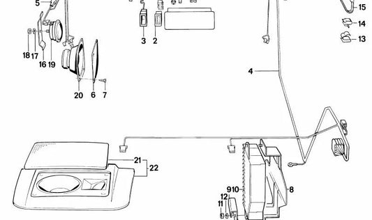 OEM 65141377424 Supporto per altoparlanti posteriori per BMW (modelli compatibili: E24). BMW originale