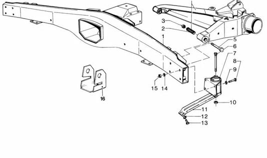 Larguero izquierdo para BMW E12 (OEM 33321124863). Original BMW