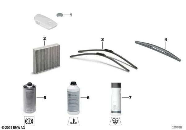 Juego de escobillas limpiaparabrisas para BMW i I20 (OEM 61615A0B572). Original BMW.