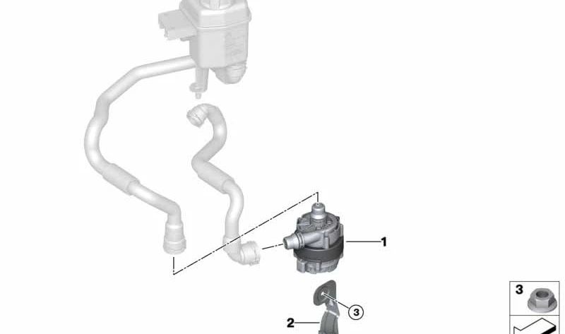 Bomba adicional de refrigerante OEM 11518602021 para BMW F15, F16, G05, G06. Original BMW.