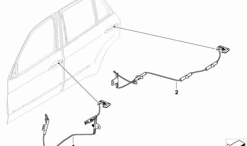 Luce della maniglia anteriore OEM OEM 63177209881 per BMW E71, E72. BMW originale.