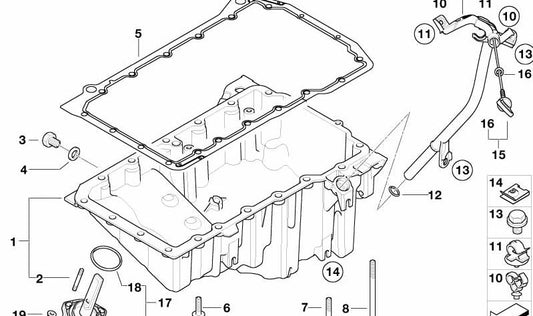 Tubo guida per BMW E87, E90, E91, E60, E61 (OEM 11437794615). BMW originale