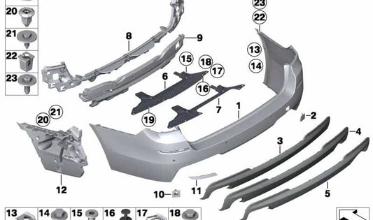 OM 51128049280 Rumper traseiro para BMW F11. BMW original.