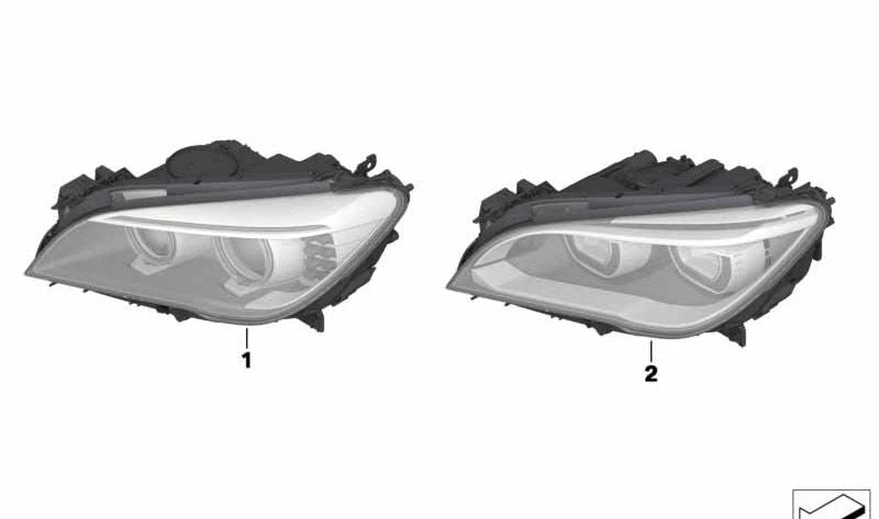 LED Headlight Left for BMW F01N, F02N (OEM 63117348497). Original BMW