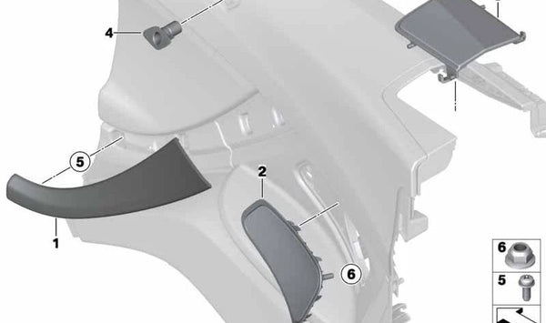 Juego de cubierta deflector de viento izquierda para BMW Serie 6 F12, F12N (OEM 51437291849). Original BMW