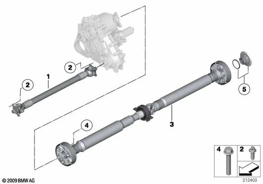 Gelenkwelle Automatikgetriebe para BMW Serie 5 F10, F11 (OEM 26107633480). Original BMW.