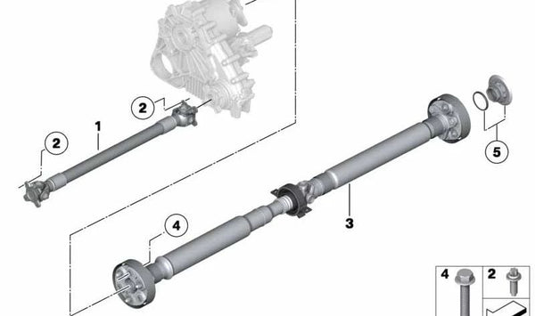 Eje de transmisión trasero para BMW F10N, F11N (OEM 26108674203). Original BMW.