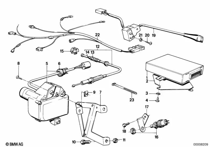 Cable Bowden para BMW E23 (OEM 65711371419). Original BMW