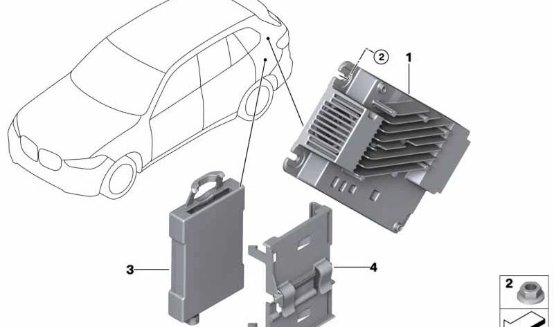 Soporte adaptador CI Plus Module OEM 65152669014 para BMW G05, F95, G06, F96, G07. Original BMW.