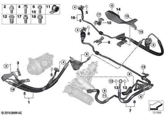 Conjunto de Tubería de Retorno para BMW X5 E70 (OEM 32416788318). Original BMW.