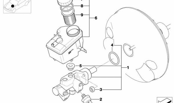 Depósito de expansión con sensor de nivel OEM 34326751589 para BMW (E36, E46, Z3, E85, E86, E89). Original BMW.