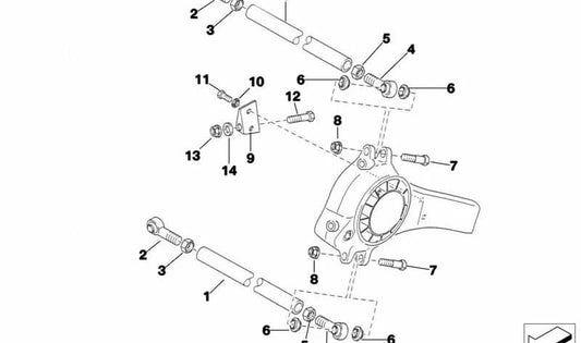 Suporte OEM 33532483026 para BMW Series 1 (E81, E82, E87, E88), Série 3 (E90, E91, E92, E93), X1 (E84). Peça original da BMW.