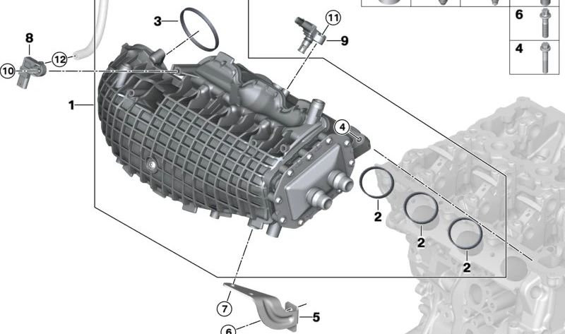 Sensor T-Map para BMW I12, I15 (OEM 13627643421). Original BMW