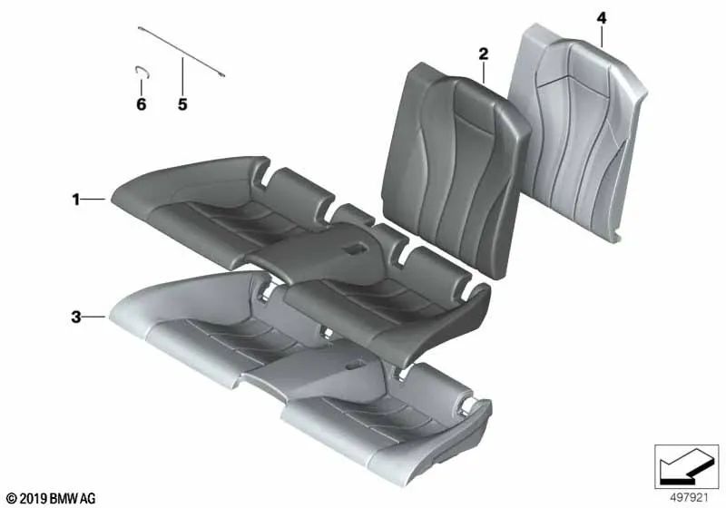 Funda respaldo de cuero derecha para BMW Serie 8 G15 (OEM 52207940650). Original BMW