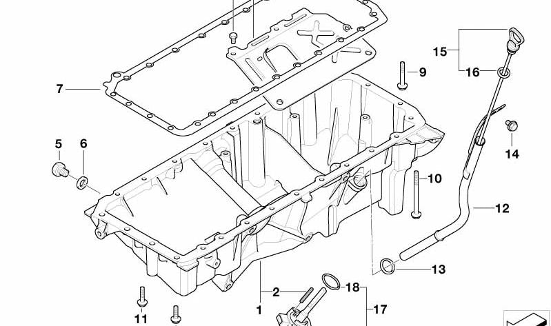 Cárter de aceite para BMW X3 E83, E83N (OEM 11137806220). Original BMW