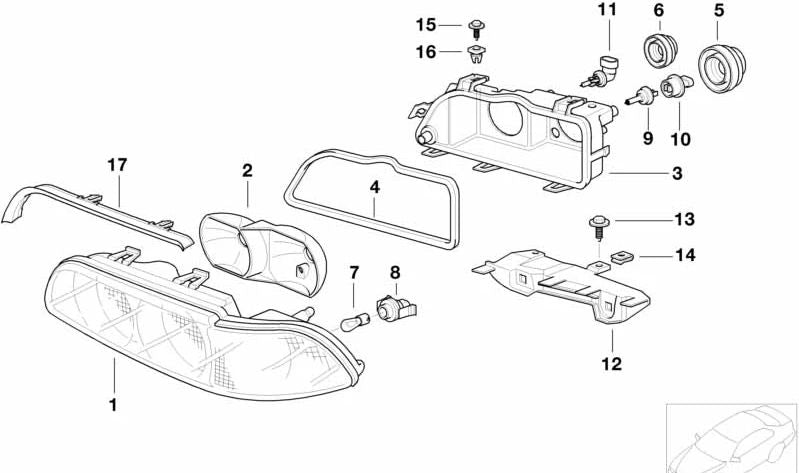 Lampenhalter für BMW 5er E39 (OEM 63128369219). Original BMW