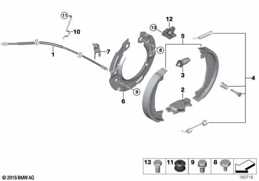 Handbremskabel für BMW E84 (OEM 34406857642). Original BMW