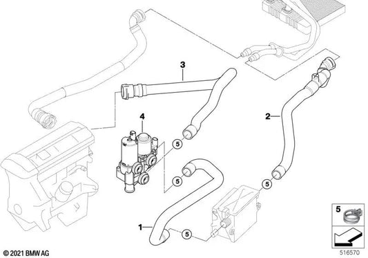 Manguera de Prealimentación del Motor para BMW X3 E83, E83N (OEM 64213400395). Original BMW.