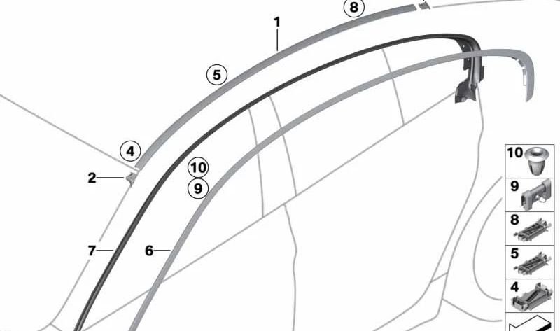 Marco lateral derecho OEM 51767291926 para BMW Serie 6 Gran Coupé (F06). Original BMW