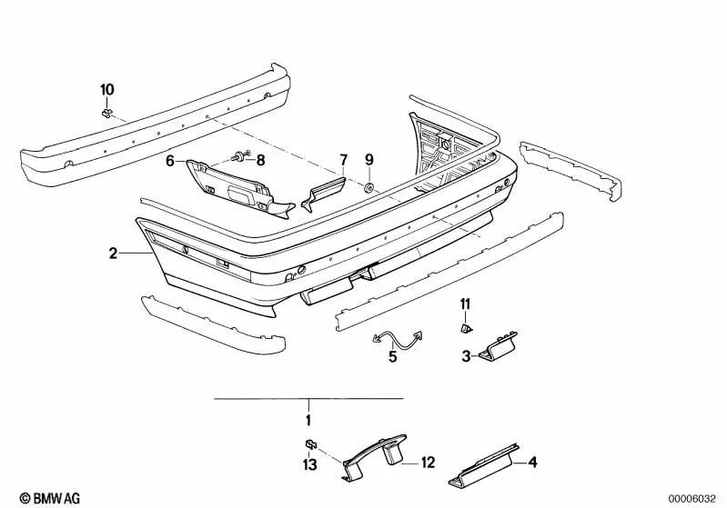 Cubierta para BMW Serie 5 E34 (OEM 51122231633). Original BMW