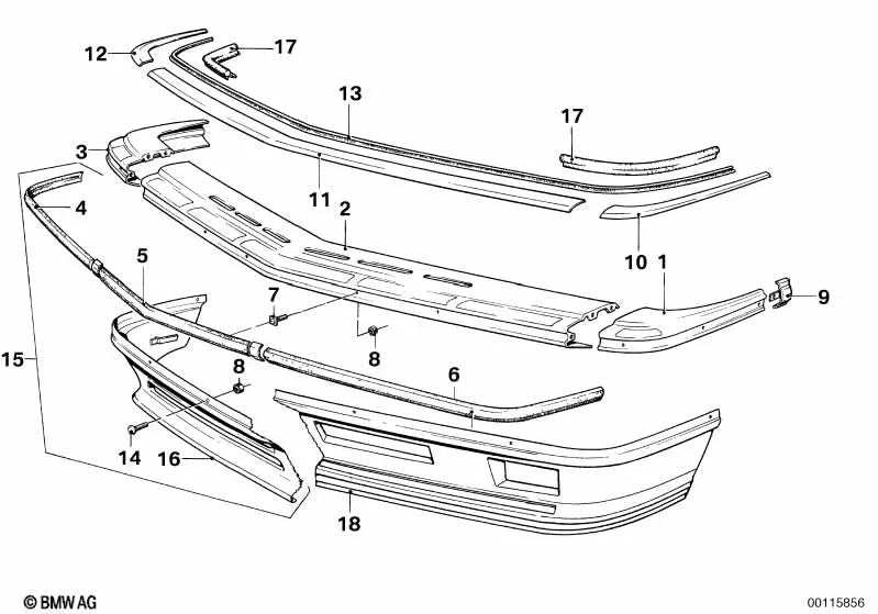 Parachoques delantero izquierdo para BMW Serie 6 E24 (OEM 51111867627). Original BMW.