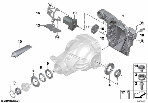 Placa de protección contra el polvo de plástico para BMW Serie 1 F20, F21, F40, Serie 2 F22, F23, F44, Serie 3 F30, F31, F34, F35, Serie 4 F32, F33, F36, G22, X1 F48, F49, X2 F39, X3 G01, X4 G02, MINI F54, F60 (OEM 33217616457). Original BMW