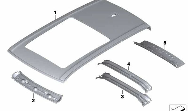 Marco superior de la ventana trasera para BMW X6 E71, E72 (OEM 41007055084). Original BMW.