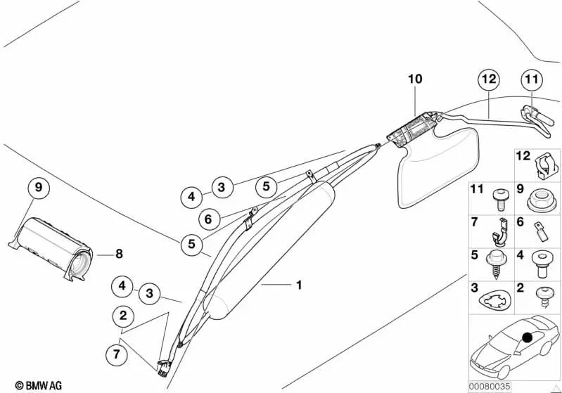 Soporte para BMW E39 (OEM 72127000006). Original BMW.