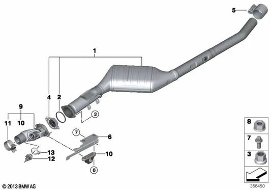 Vorderrohr für BMW X5 F15 (OEM 18308517203). Original BMW 