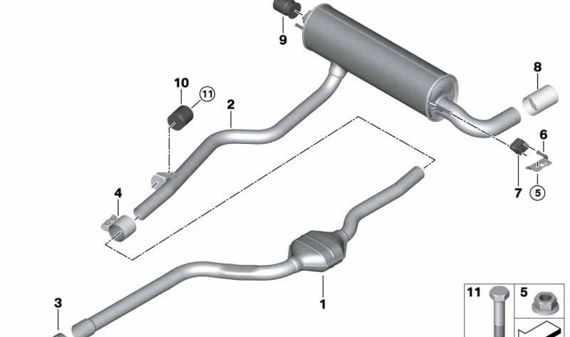 Amortiguador de vibraciones OEM 18303413587 para BMW E81, E82, E87, E88, F20, F21, E90, E91, E92, E93, E60, E61, F10, F11, E63, E64, F01, F02, E84, E83. Original BMW.