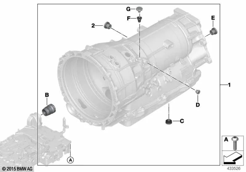 Conjunto de piezas pequeñas para BMW Serie 3 F30, G20, G21, Serie 5 F10, G30, G38, Serie 7 F01N, G11, G12, X3 G01, X5 F15, G05 (OEM 24147631729). Original BMW