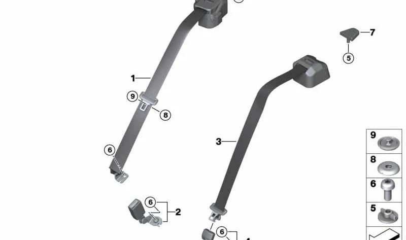 Capuchón protector de cerradura OEM 51467228168 para BMW F52, F87, F30, F34, F35, F80, F82, F10. Original BMW.