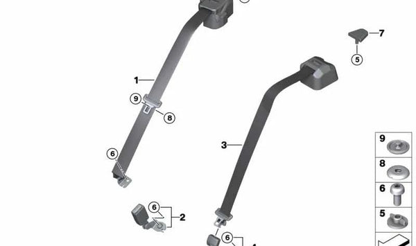 Capuchón protector de cerradura OEM 51467228168 para BMW F52, F87, F30, F34, F35, F80, F82, F10. Original BMW.