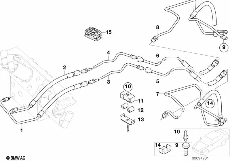 Tubo para BMW modelos E65, E66 (OEM 37136753038). Original BMW