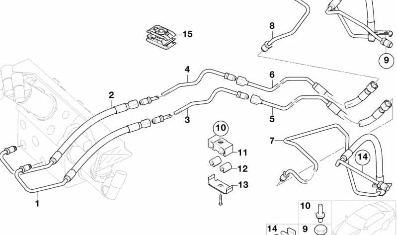 Compresor de suspensión neumática OEM 37206778068 para BMW Serie 7 (E65, E66). Original BMW.