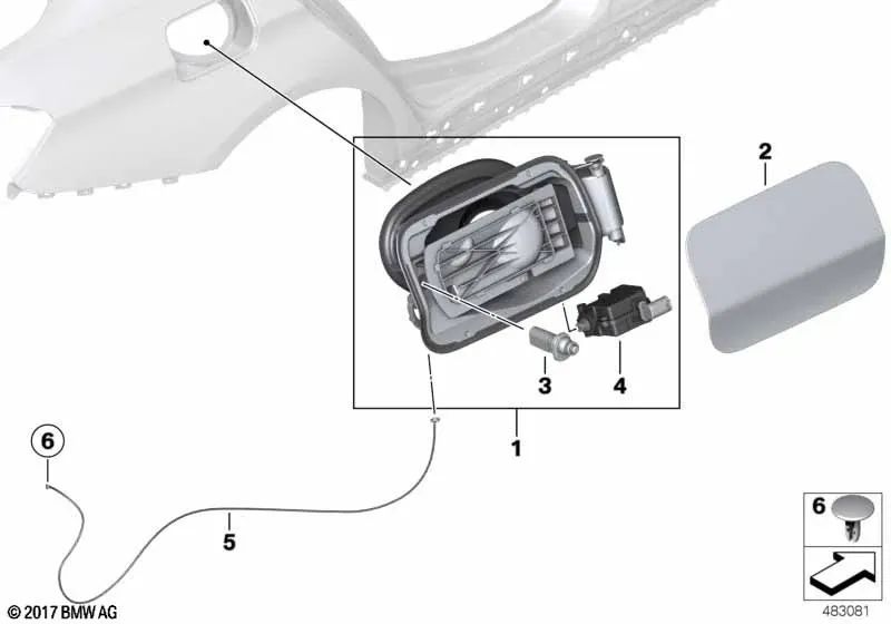 Tapa protectora para BMW Serie 3 F30, F31 (OEM 51177238829). Original BMW.