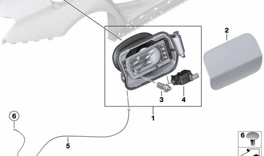 OEM 41007300931 LID di riempimento del carburante per BMW F31. BMW originale.